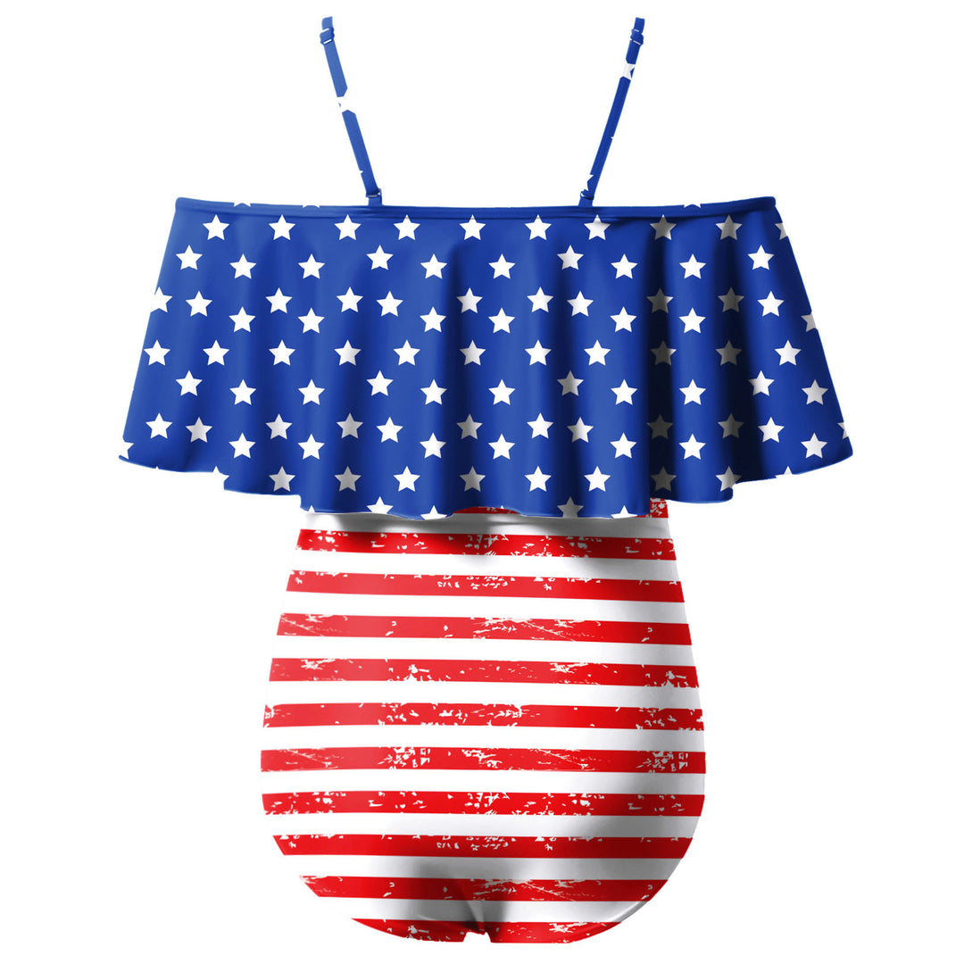 Flag Pattern Pregnancy Swimwear Summer Beachwear Tankini
