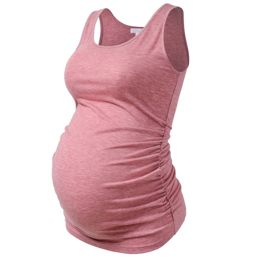 3 in 1 Plain Color Maternity Tank Tops in Ruched Sides