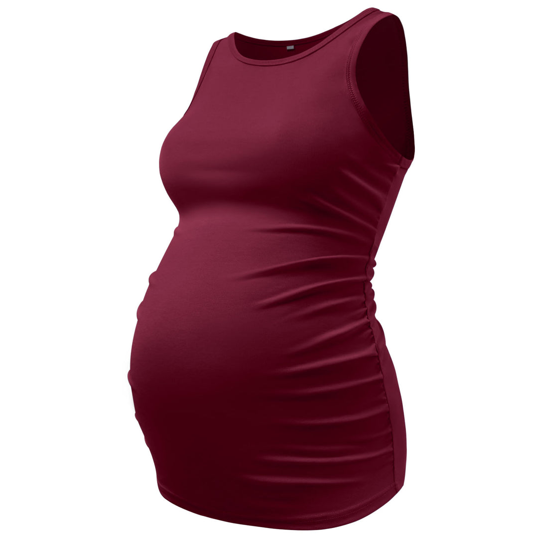 Maternity Sleeveless Side Ruched Tank Top