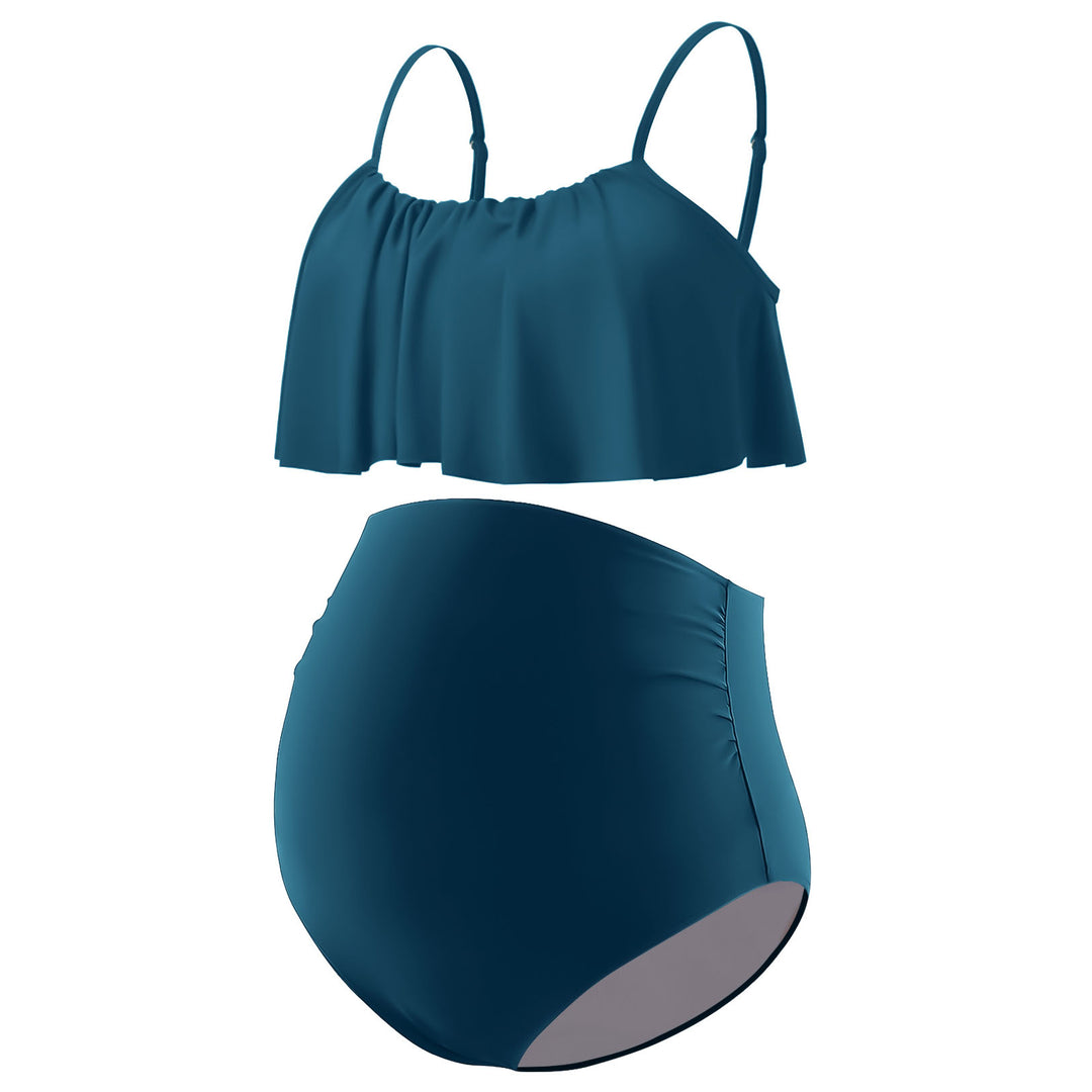 Ruffle Style Maternity Bikini Sets in Plain Color