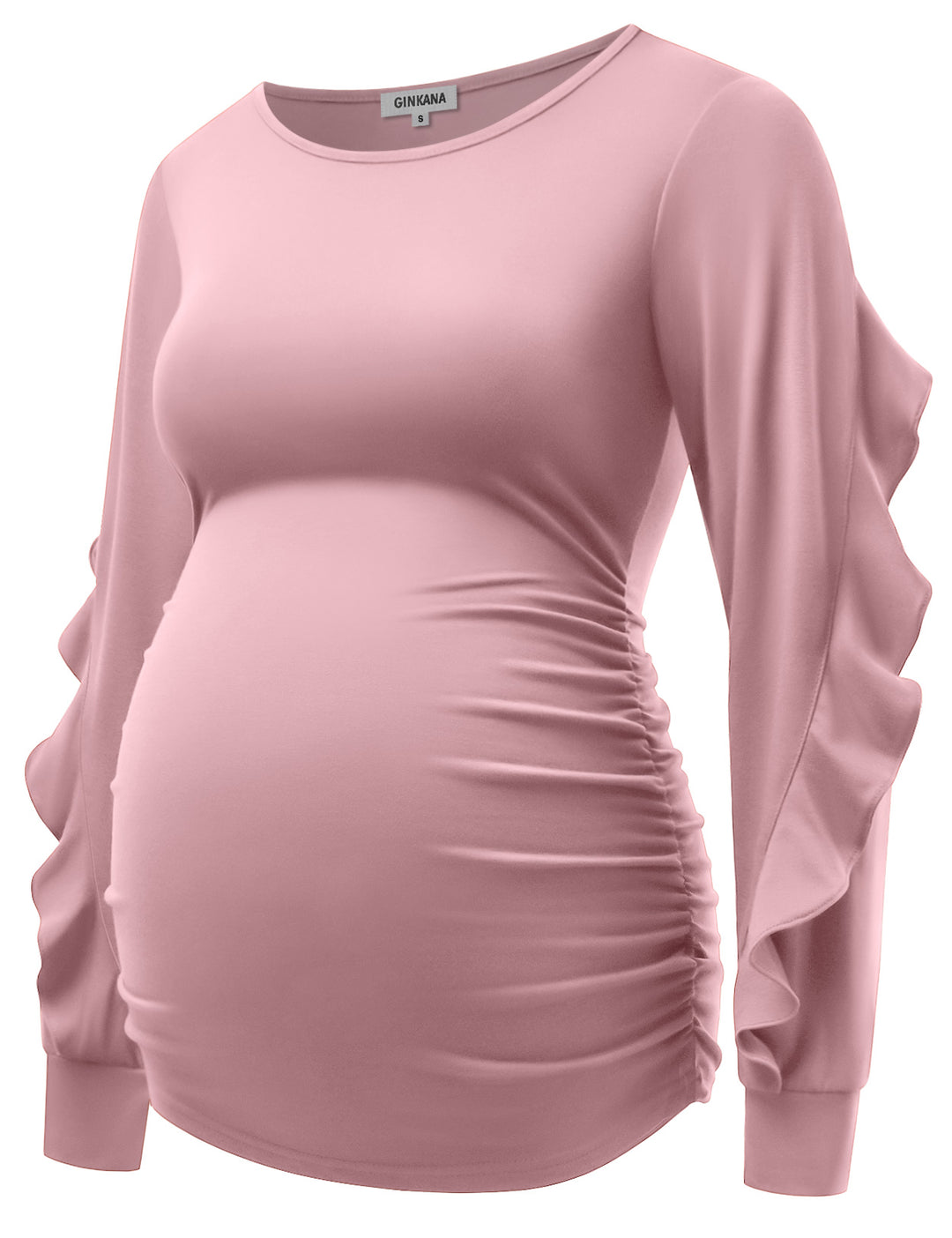 Cute Ruffle Designed Long Sleeve Maternity Shirts