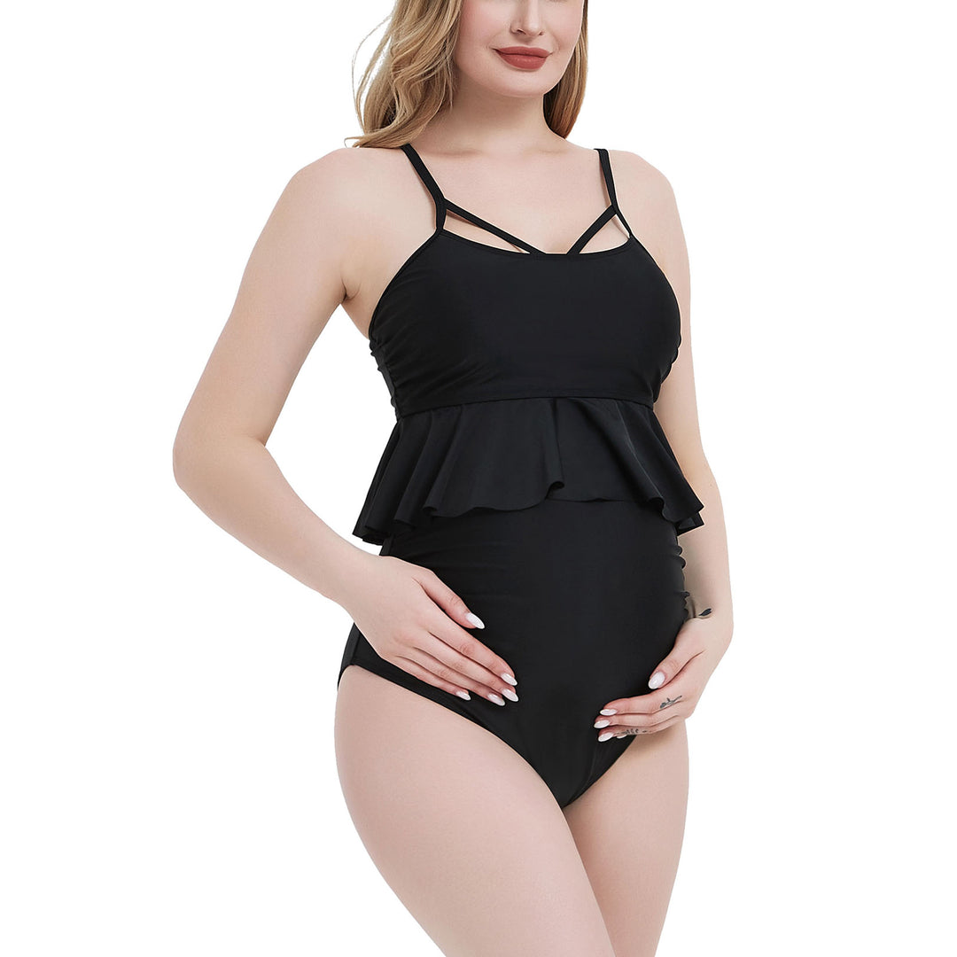 Ruffle Top Maternity Two Piece  Best Swimwear for Pregant Women – Bhome  Maternity