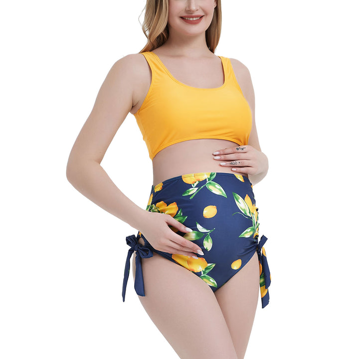 Summer Tank Top Maternity Bikini with Tie Side Bottom