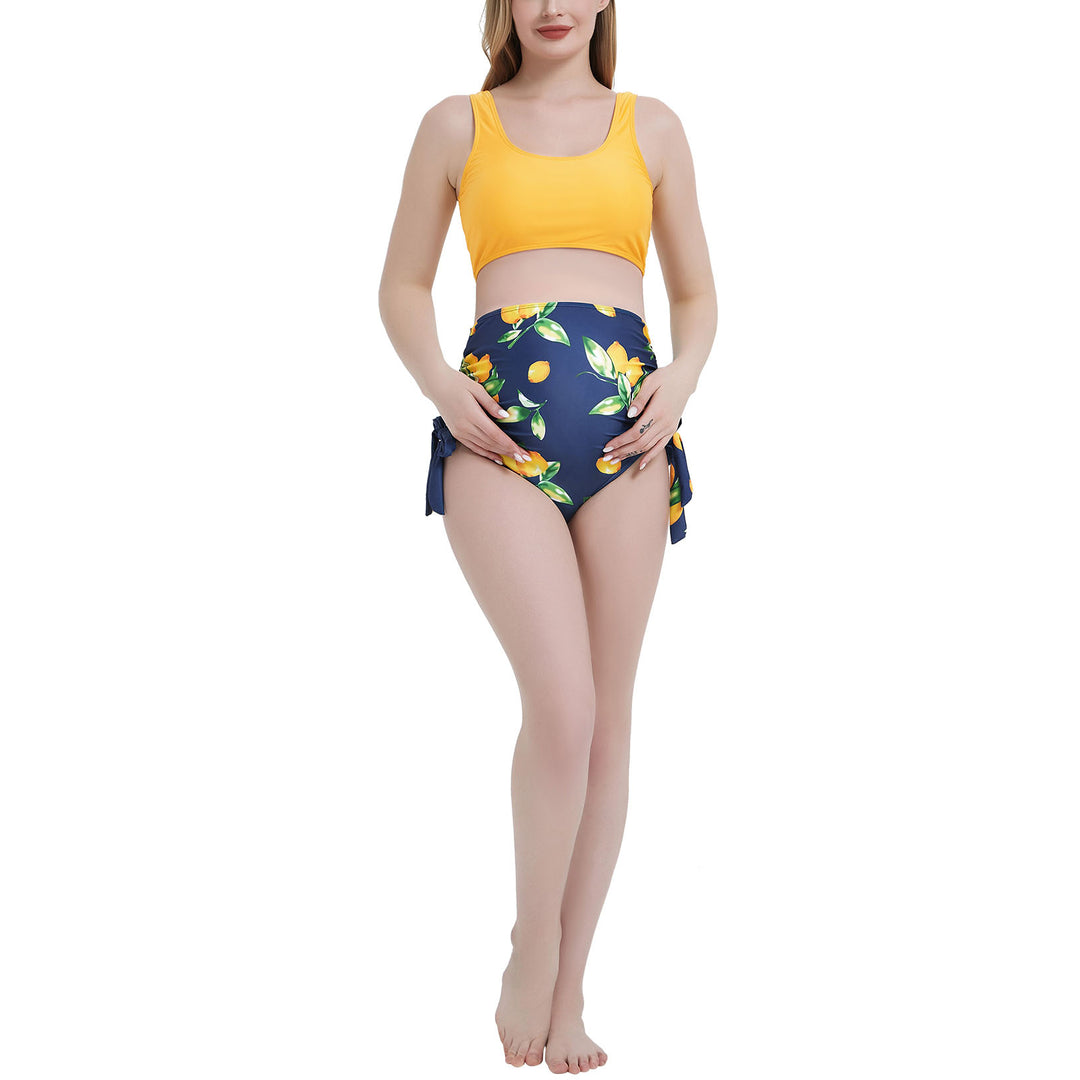 Summer Tank Top Maternity Bikini with Tie Side Bottom