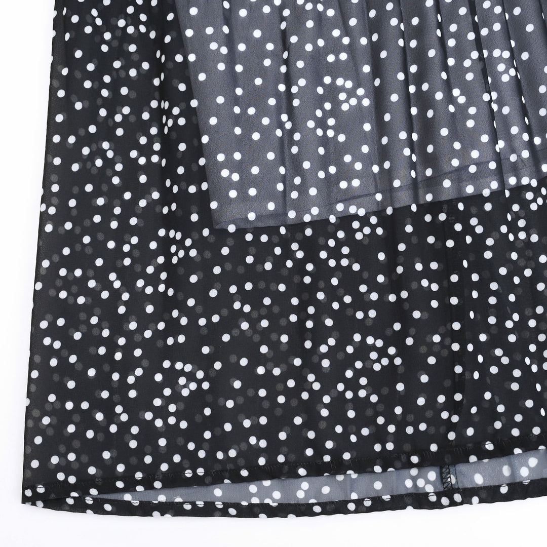 Chiffon White Polka Dot A Line Maternity Skirt