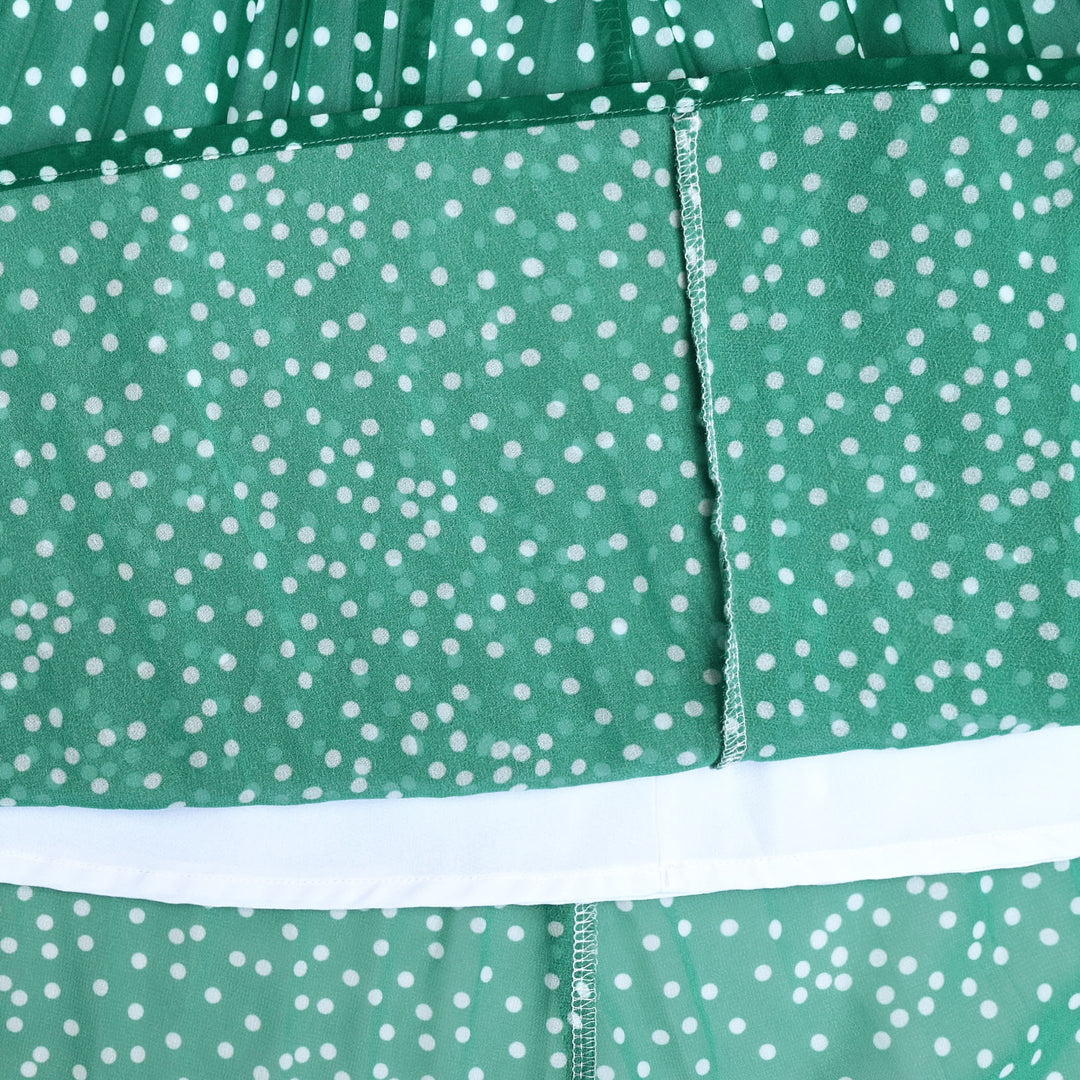 Chiffon White Polka Dot A Line Maternity Skirt