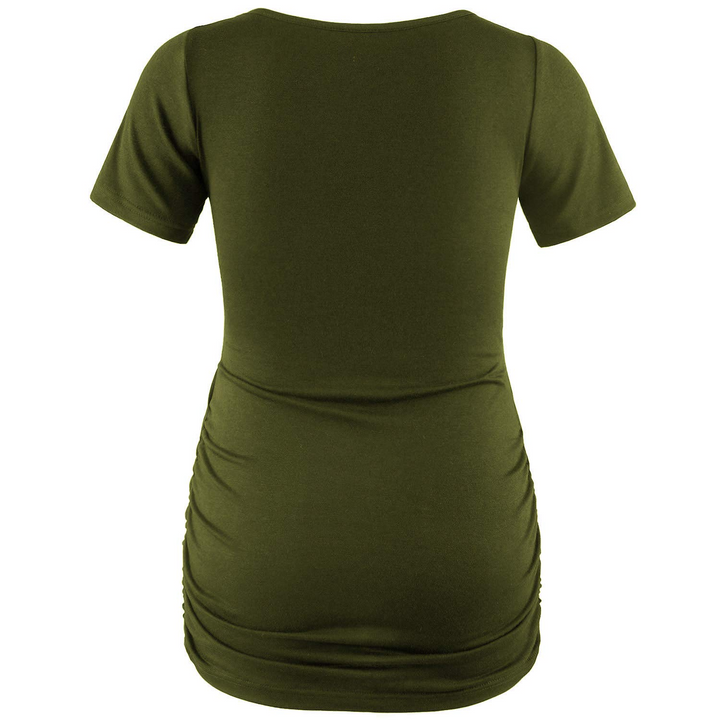 Short Sleeve Maternity Shirts in Plain Colors