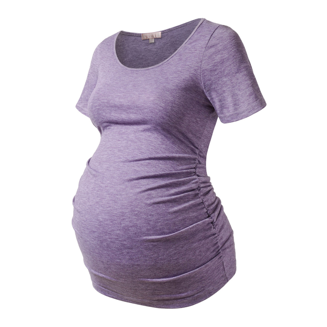 Short Sleeve Maternity Shirts in Plain Colors