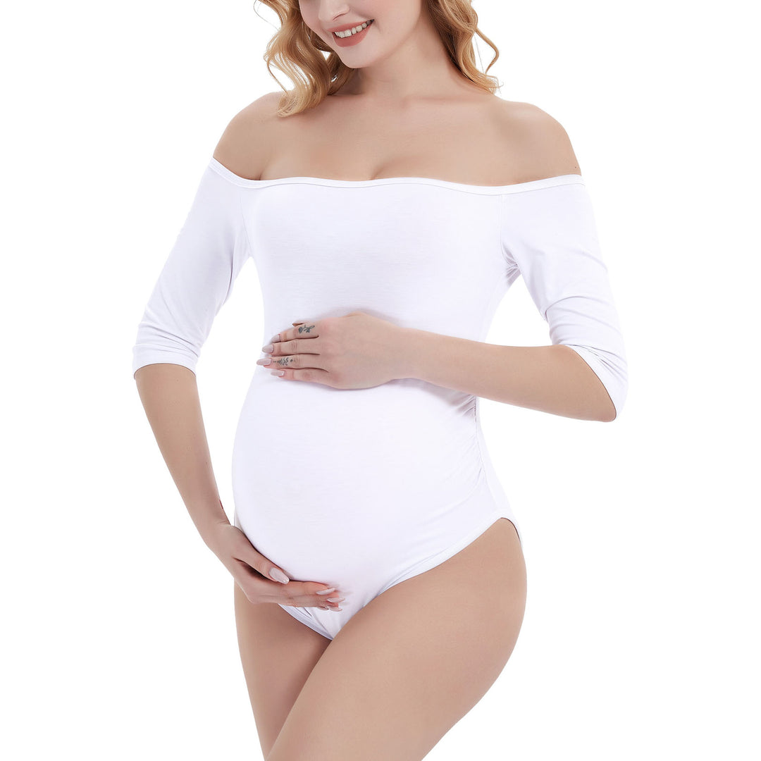 Maternity Off Shoulder Bodysuit for Photoshoot