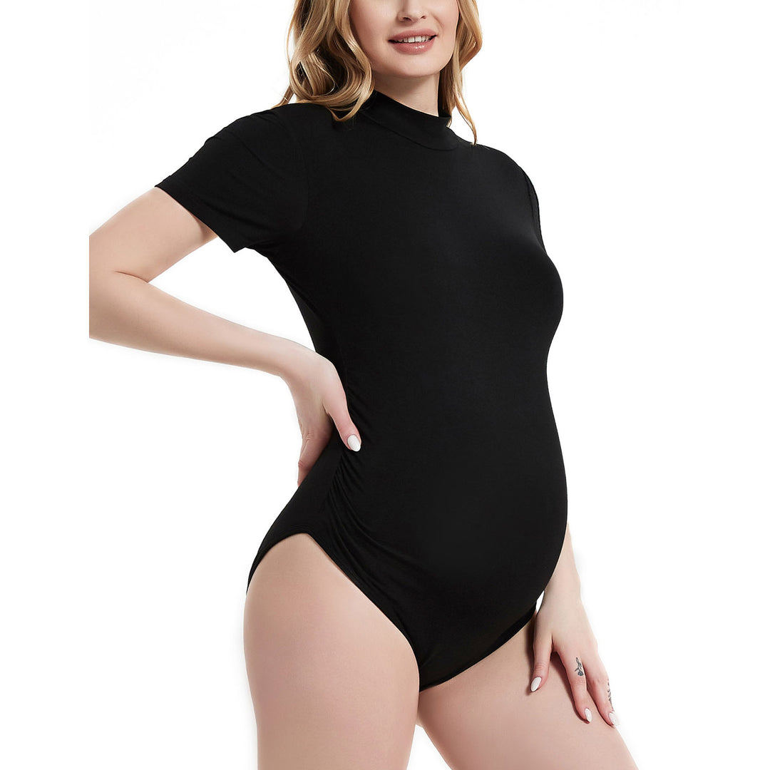 Short Sleeve Pregnancy Bodysuit Leotard Style for Photoshooting