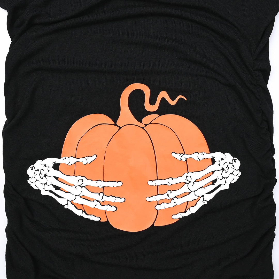 Halloween Design Baseball Crew Neck Maternity Top