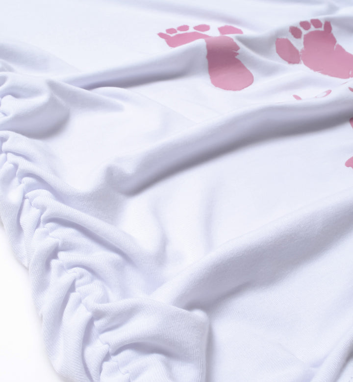 Unique Pattern Short Sleeve V Neck Pregnancy Top in Side Ruched Design