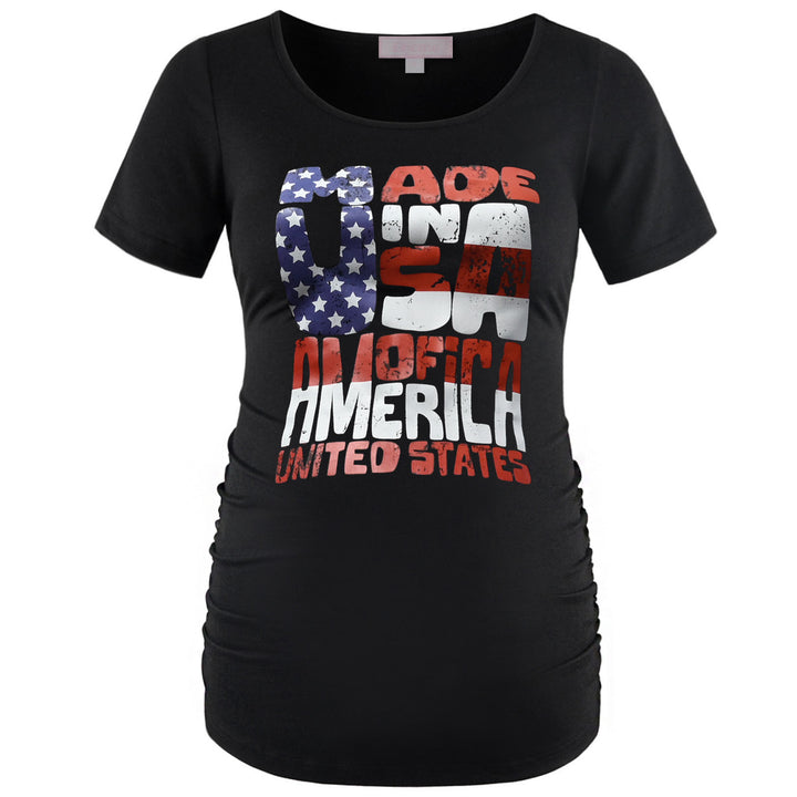 Made of USA Pattern Short Sleeve Maternity Top