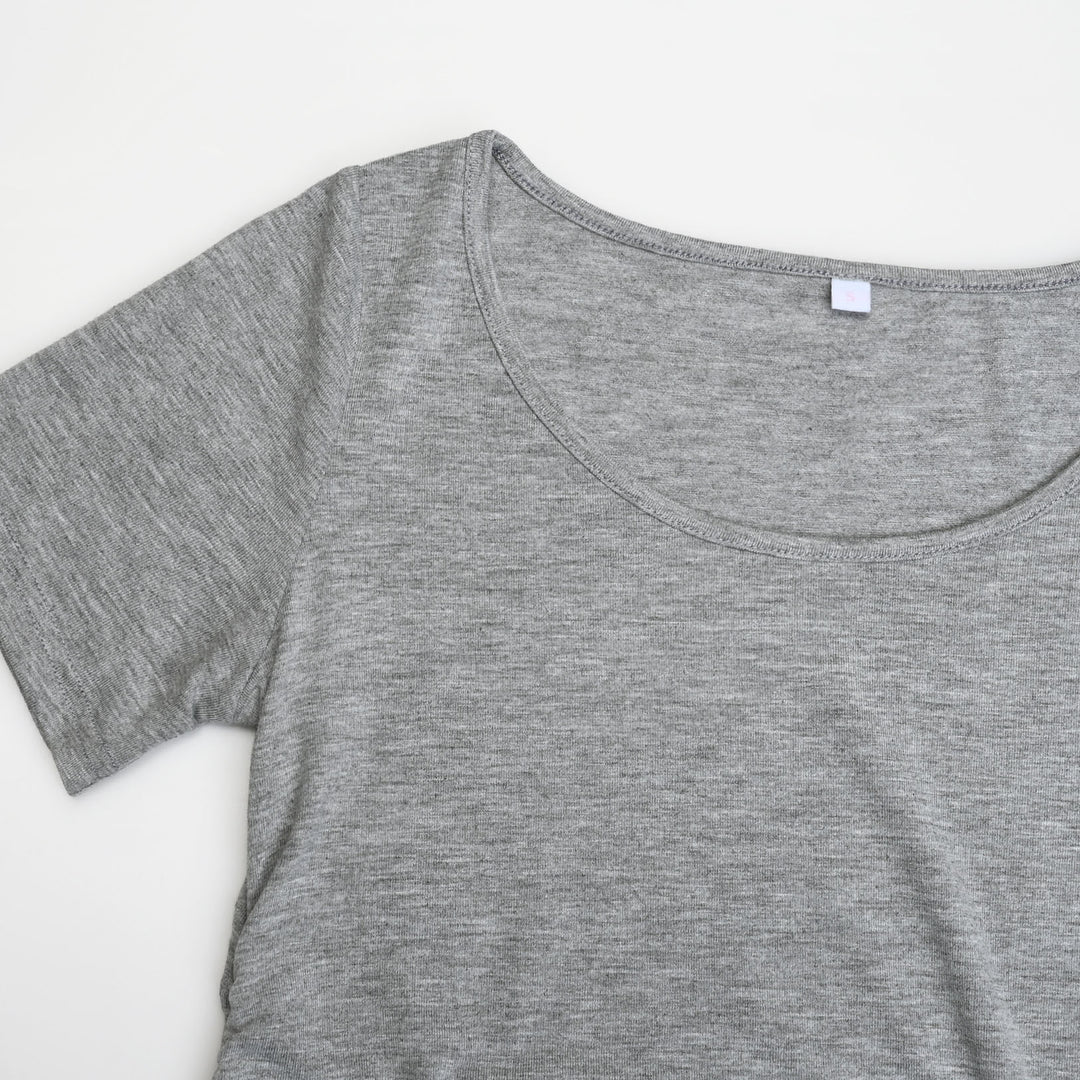 Grey Short Sleeve Maternity Top with Printed Pattern