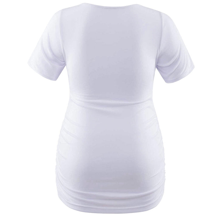 Short Sleeve Round Neck Maternity Shirts with Cute Patterns