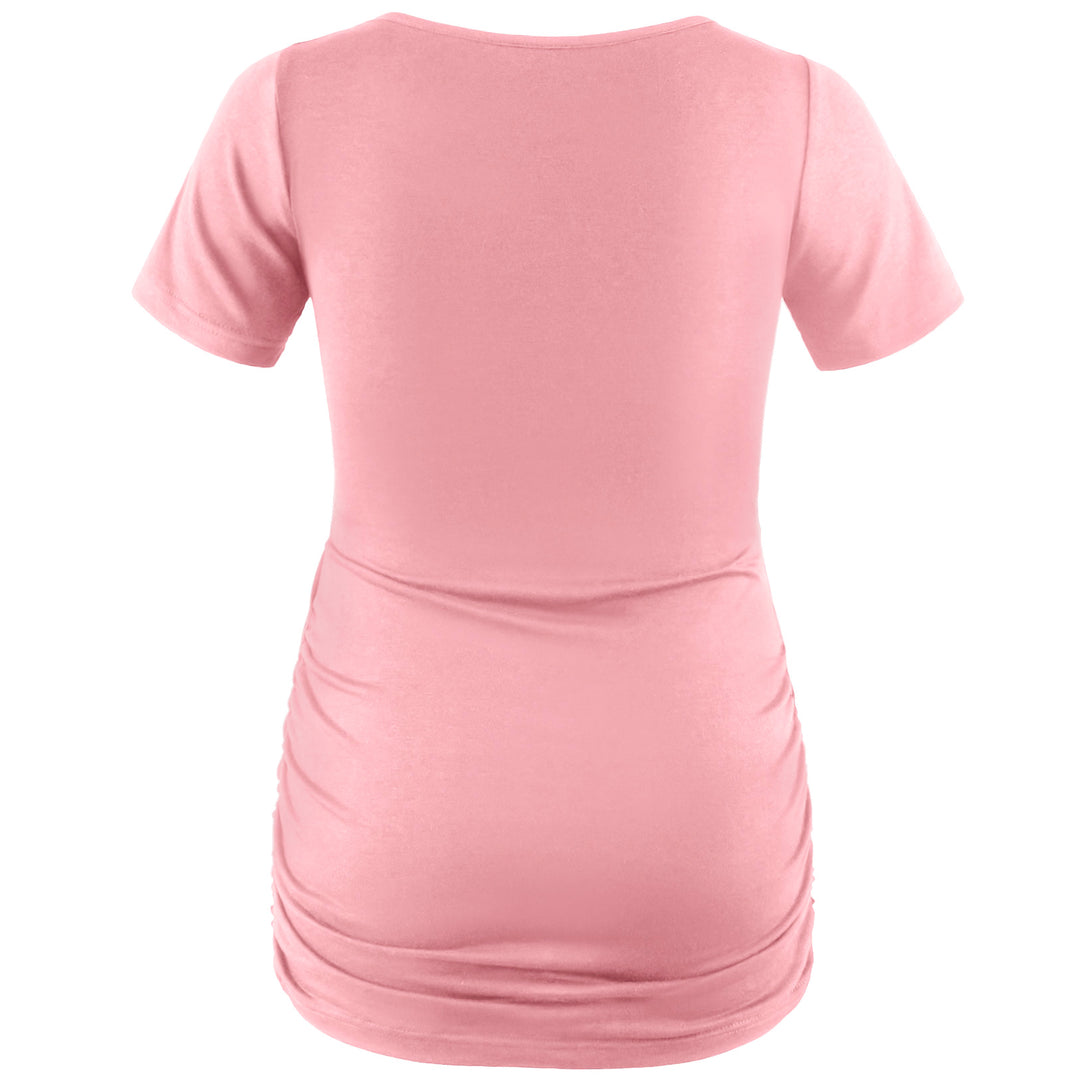 Short Sleeve Round Neck Maternity Shirts with Cute Patterns