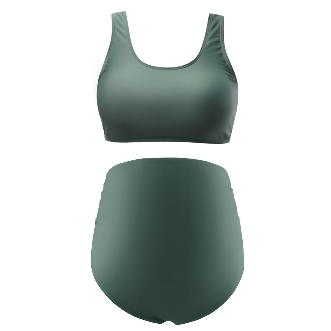 Sporty Maternity Swimsuit with Tank Top & High Waist Bottom