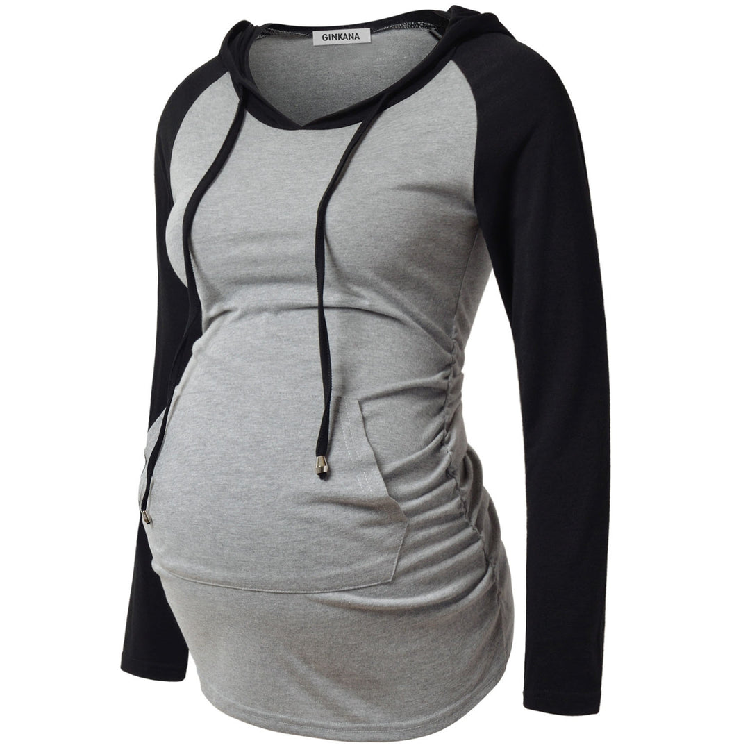 Long Sleeves Multi Stylish Maternity Top with Pockets
