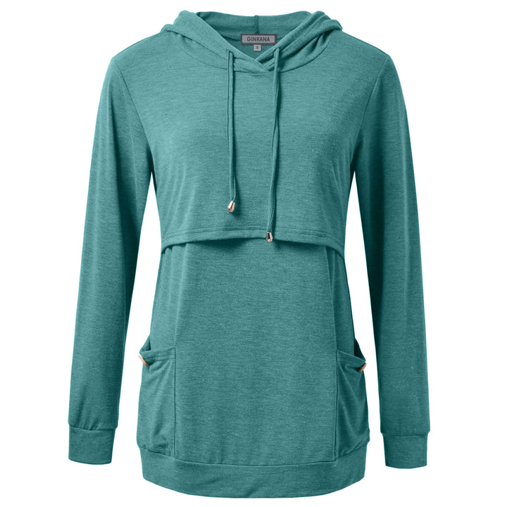 Nursing Hoodie with Buttons for Breastfeeding