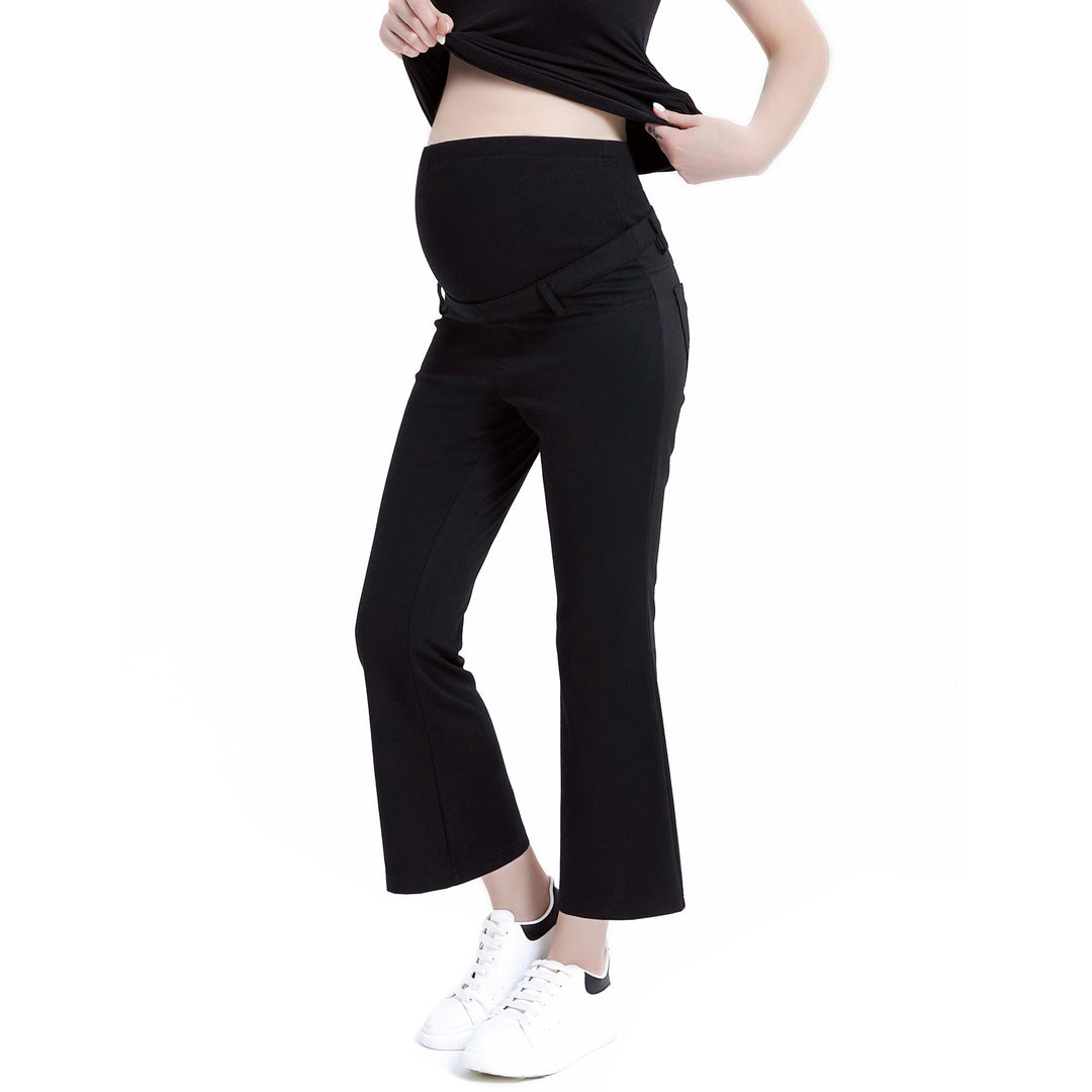 Maternity Work Pants Casual Pregnancy Flare Pants