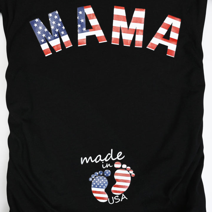 USA Mama Pattern Short Sleeve Maternity Tops