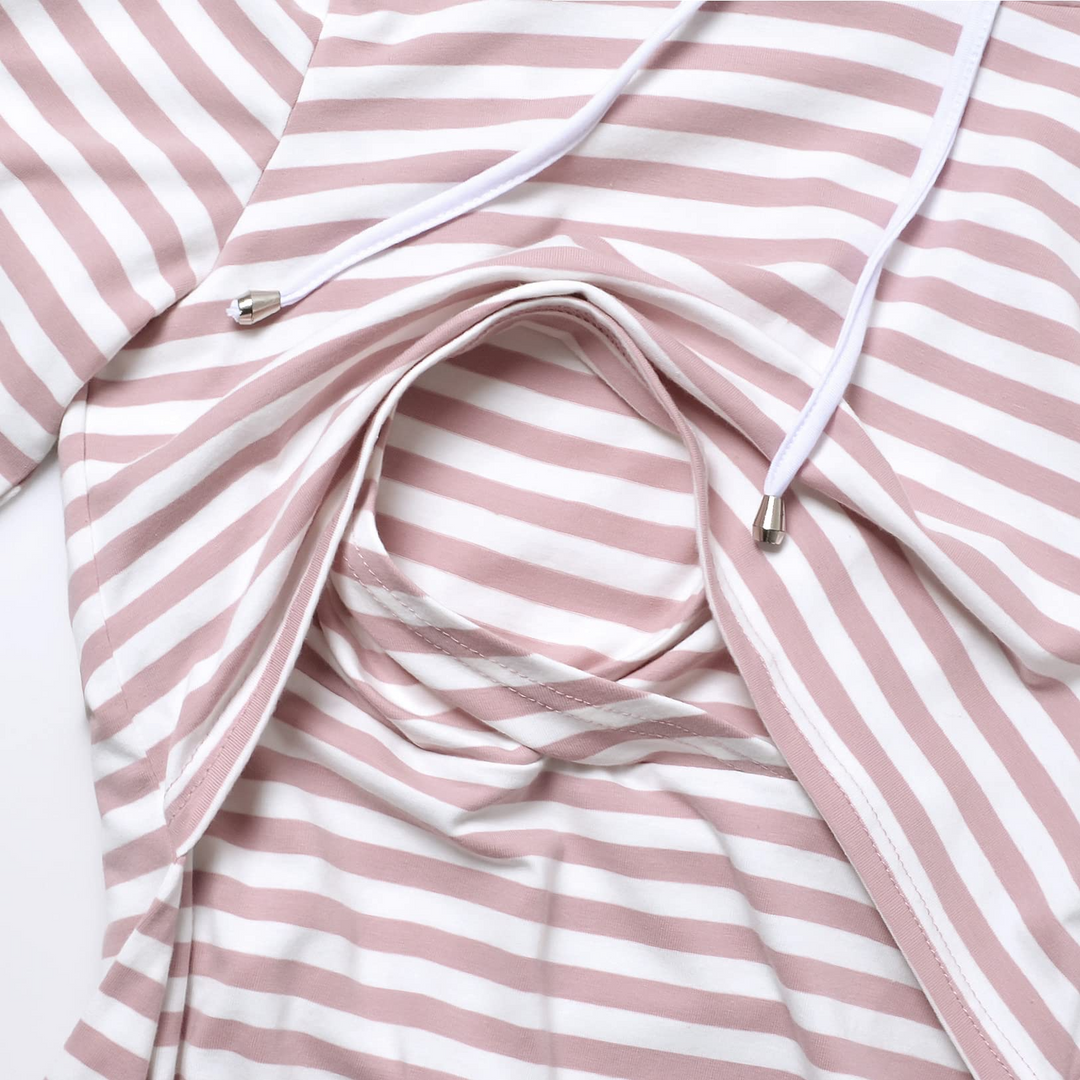 3pcs Breastfeeding Stripe Long Sleeves Hoodies