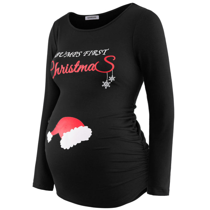 Christmas Long Raglan Sleeve Maternity Top