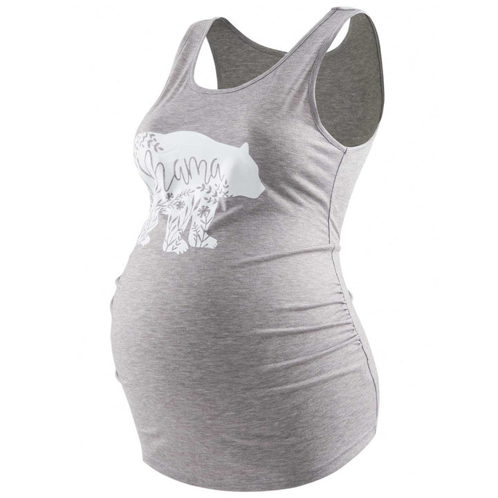 Printed Sleeveless Ruched Maternity Tank Tops