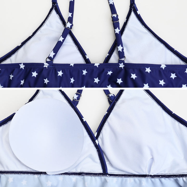 Flag Pattern Maternity Bikini Set
