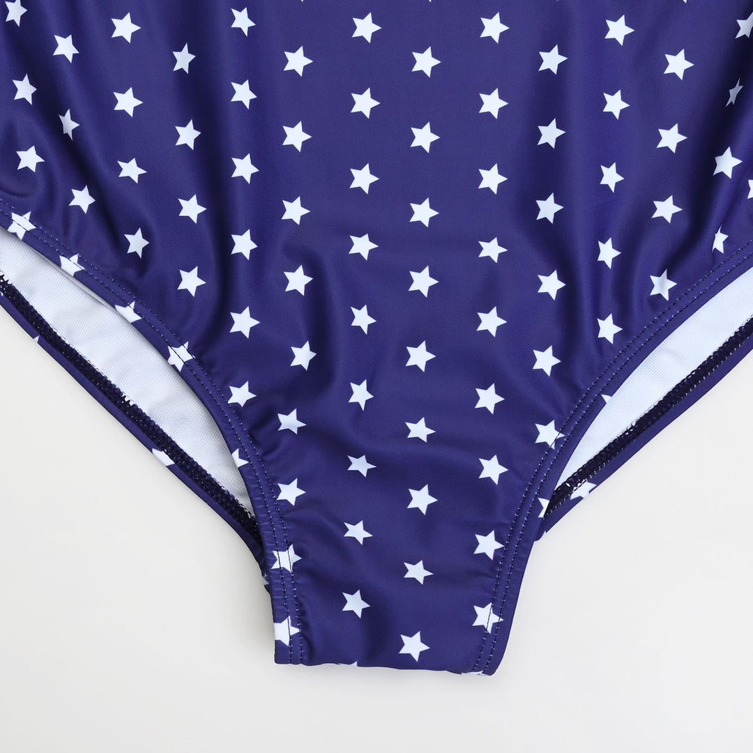 USA Flag Pregnany V-Neck One Piece Swimwear