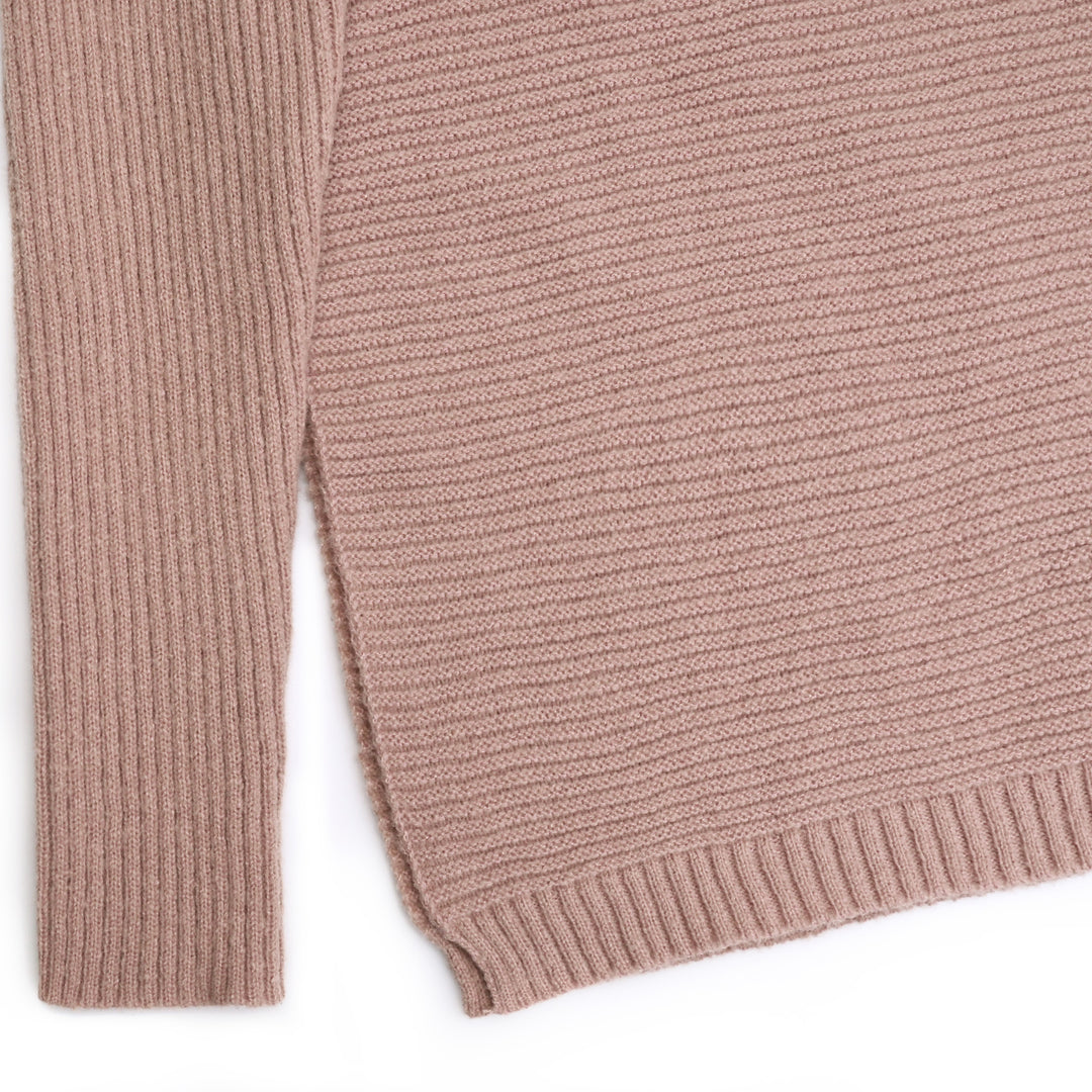 Long Sleeve Side Split Maternity Sweater in Turtle Neck