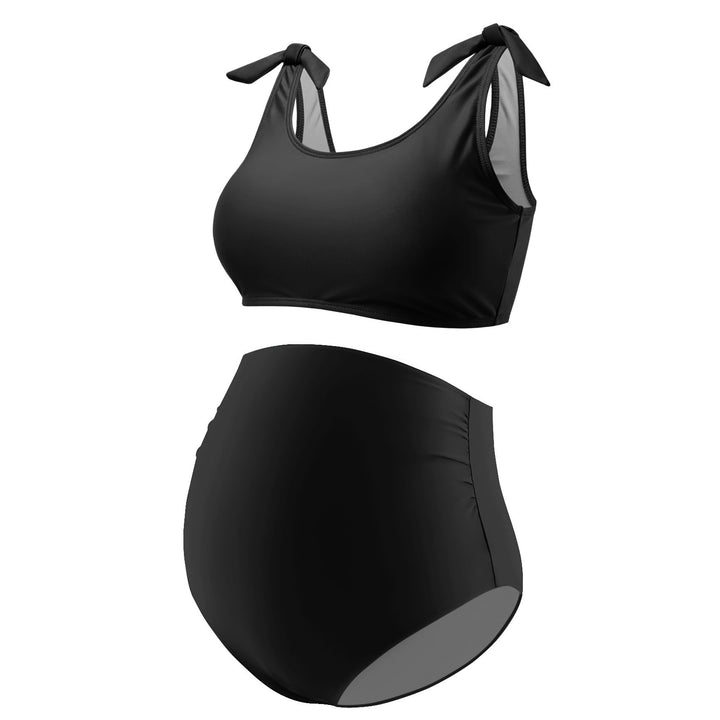 Maternity Bikini Set Tie Shoulder Straps Two Piece Swimsuit