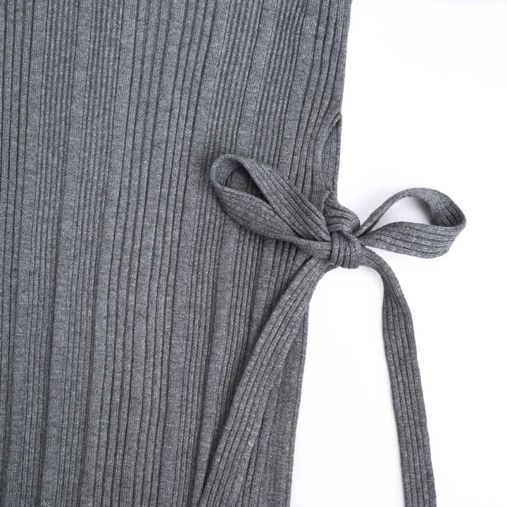 Side Split Tie Knot Long Sleeve Maternity Sweater