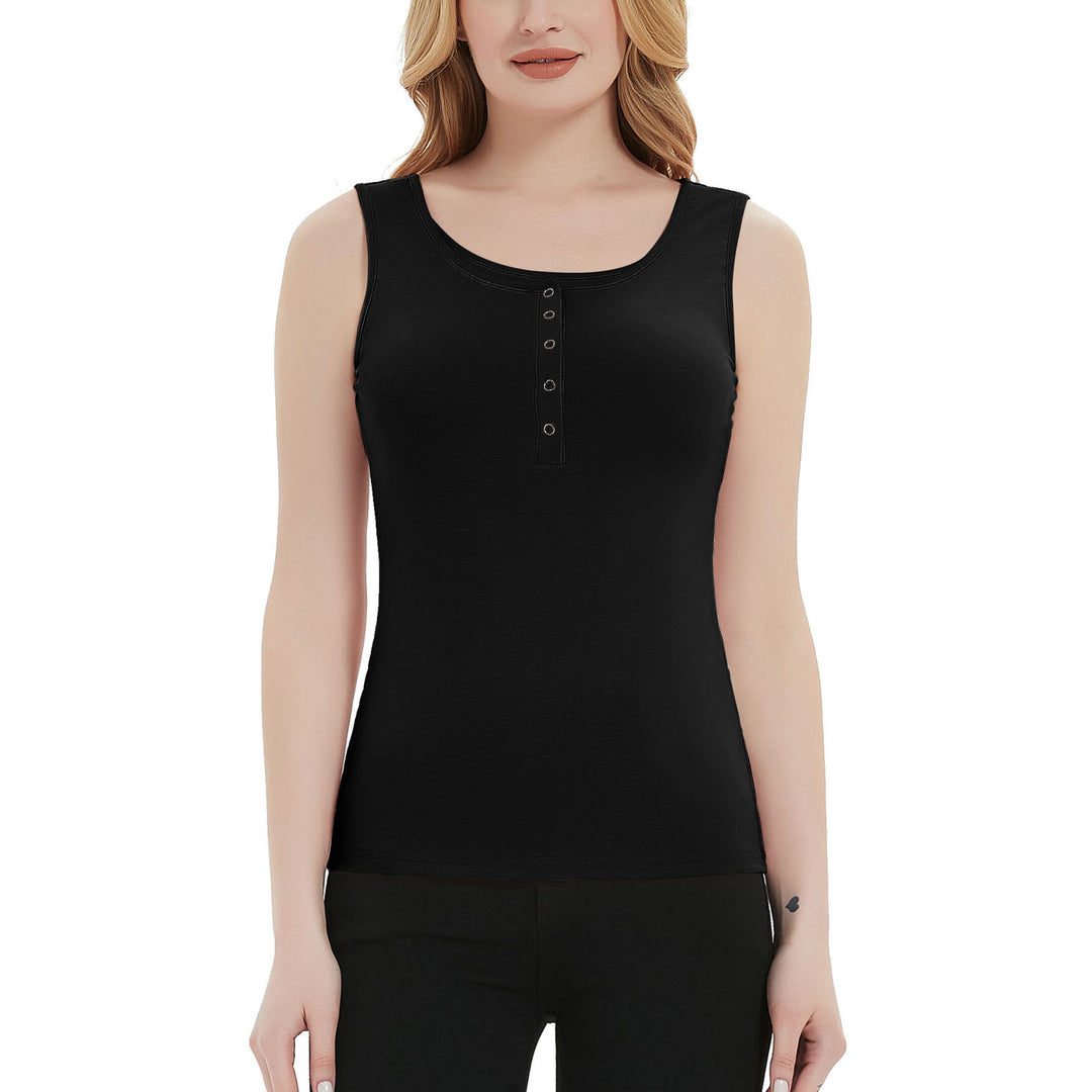 Sleeveless Breastfeeding Tank Top with Buttons