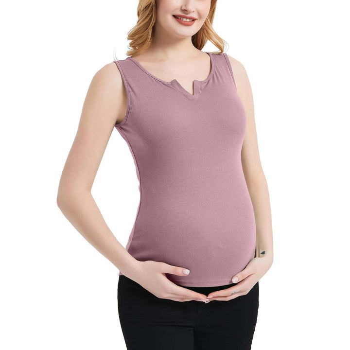 V Neck Sleeveless Maternity Tank Top Cami Shirt for Summer