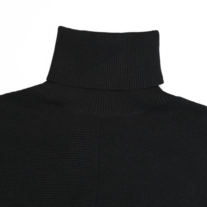 Turtleneck Pullover Long Sleeve Loose Hem Maternity Sweater