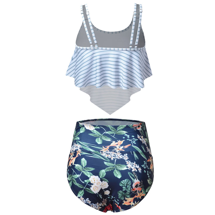 Ruffled High Waisted Bikini Set, Two Piece Swimwear
