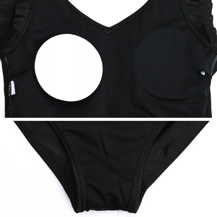 V Neck Ruffle Sleeves Pregnancy One Piece Swimwear